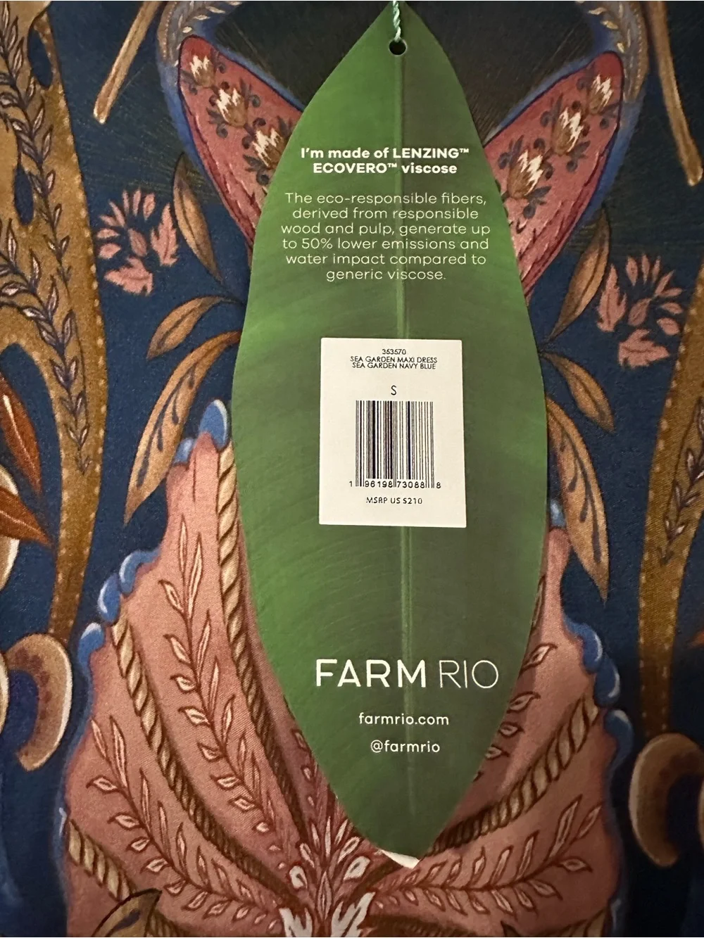 FARM Rio Sea Garden Navy Maxi Slip Dress - Picture 7 of 8